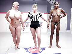 Paris Love Defeats London River, Pounds The Busty Princess With Strapon