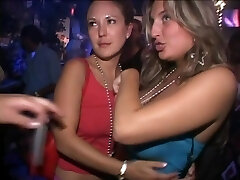 Girls flashing and gobbling tits at a party