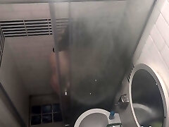 Lady delighting a freshening steam shower