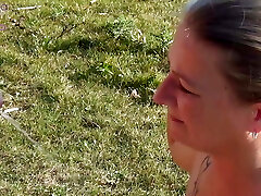 Public scandal! As a fuck, deep-throat and swallow fuckslut, for everyone, on a public bathing lake! Full Movie