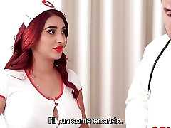 Lusty Sandy-haired Nurse with Big Booty Gives Deepthroat and Cumshot Treatment to Patient