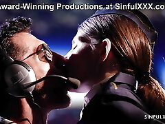 SinfulXXX Stewardess Subil Bend and Anna de Ville Fever up in the Cockpit
