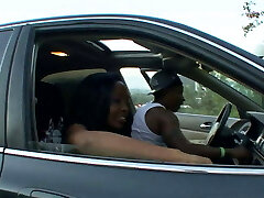 Dark-hued skin Anita and D'vae threesome poke each other