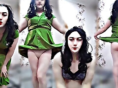 Green Sexy Dress Cute Ladyboy Ladyboy Red-hot Body Sexy Dancer Cosplayer Model