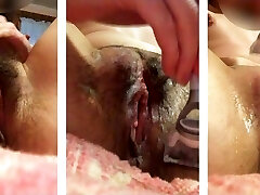 The girl shaves her pussy, shaved pussies close-up. Russian hairy pussy, unshaved cunt
