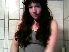 Long haired black head with ugly saggy pale tits was masturbating on web cam
