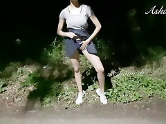 Smallish teen risky public squirting