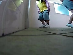 Asian schoolgirls piss after gym glass (SL-082_3)