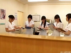 Nasty hospital staff attacks a patient with a rigid boner