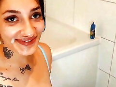 Indian College Girl Inhales Dick in The Bathroom (CIM)