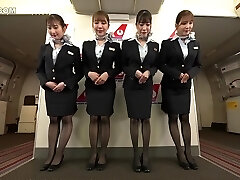 Japanese Honey with uniform,underwear,complete nudity straddling pussy airline 17 tight man flight P01