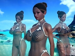 AI Shoujo ebony beauty Tiara in realistic 3 Dimensional animated orgy with multiple orgasms UNCENSORED