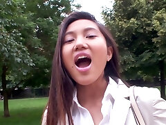 Mai Thai is a petite chick in need of a duo of two dicks