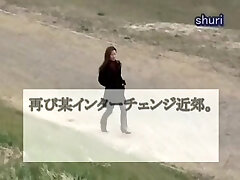 Large butt Japanese taking a piss in the public park