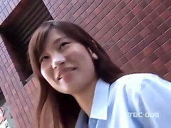 Japanese nymphs convinced by stranger to flash panties
