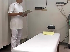 Adorable Jap nymph caressed in hot voyeur massage movie