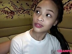 Timid Thai teen gets licked and fucked bareback