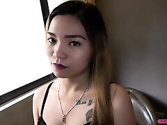 Asian slut gets hefty internal cumshot