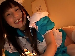 Tsubomi playing naughtily while wearing her cute maid costume
