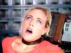 Angel Allwood is a curvy blonde with a fresh face. She is pretty new to this whole scene so we're going to give her the kind of special treatment we reserve specifically for the new girls on the block. It involves locking them down with their pussy exposed to a vibrator, turning it on high to make them scream and cream, then blasting their face whole with cock to muffle the sounds of ecstasy.