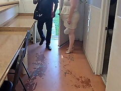 The Service mother blonde big ass Arrived To Repair covered chum Laundry Machines But He Thought Servicing Me Was A Better Idea