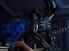 The Big-Tit Babe Version of the Alien Rides Cowgirl Until She Cums