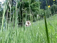 Hot German woman enjoys fucking with her man outdoors