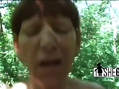 Horny Girl Riding Fat Dick Outdoors