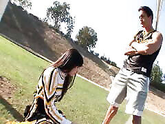 Very hot cheerleader brunette hardly fucked