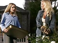 Blonde Slut Gets Pounded by a Woman with a Strap on While She Blows Her Man&039;s Cock