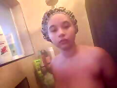 Bbw taking a shower
