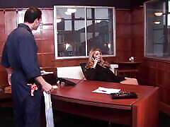 Hot Blonde Boss Seduces Her Handyman and Has Wild Sex in the Office