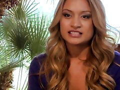 Cocksucker Natalia bends over the couch to get fucked hard