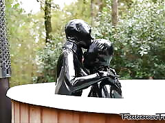 The hot tub in full heavy rubber