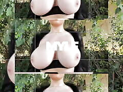 MYLF喜欢在锻炼的时候戏弄男人，抓着盯着她的钉子，享受她自己的乐趣