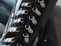 DominaFire in Black Latex Catsuit