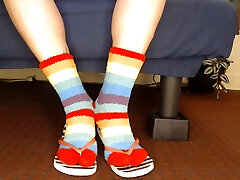 Fluffy Fuzzy Socks Flip Flops Shoeplay