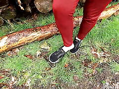 Vagina slapping in the woods