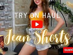 Spring Ready: 4K High Waist Jean Shorts Try-on atm sex vedios with Leverageurassets - 16