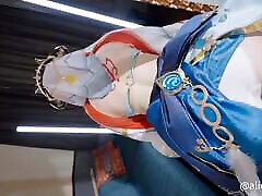genshin nilou cosplay leidenschaftliches küssen und creampie-sex