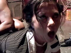 A wild German lady gets punished by a group of BBC&039;s