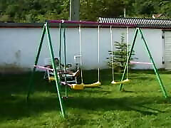 Outstanding 23 men on woman fucking on a swing
