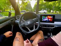 Blond babe sujatha reddy anal massage amatir in a highly frequented parking lot next to the street - really risky