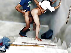 Indian college girl pablo 3 with her Classmate on Ladder full hindi rennais classroom , college couple hindi audio