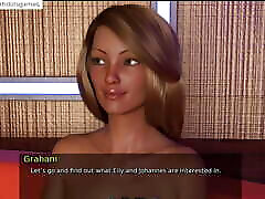 Elly fucked herself with a black dildo having a 4 some with Olivia and Graham