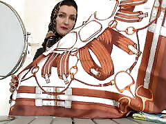 foulard di seta e maschere di stoffa montaggio-si & 039;re sul dovere jerk-off!