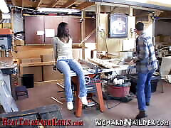 Petite Black Teen Fucks Neighbor&039;s Big White Cock