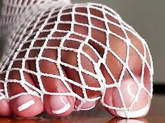 Pink Foxx French Pedicure bba julie aan in Fishnets Pink Foxx French Pedicure bba julie aan in Fishnets