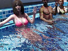 My Dorm 15- Mark Giving Back Massage to His Stepsister Emma at Swimming Pool
