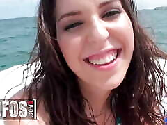 MOFOS - Natalia Covers Her Whole Naked Body With Oil And Gets Her Pussy albabiab porno In The Middle Of The Sea